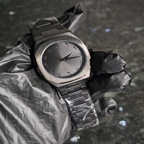Aura Arabic stainless steel -trendy men watches