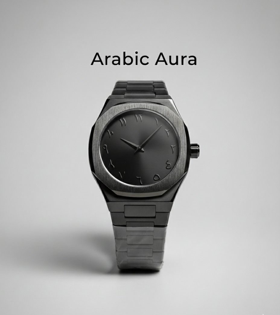 Aura Arabic stainless steel -trendy men watches