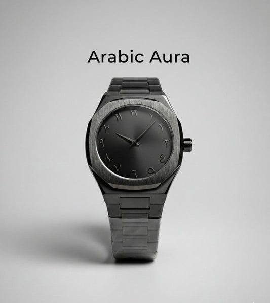Aura Arabic stainless steel -trendy men watches