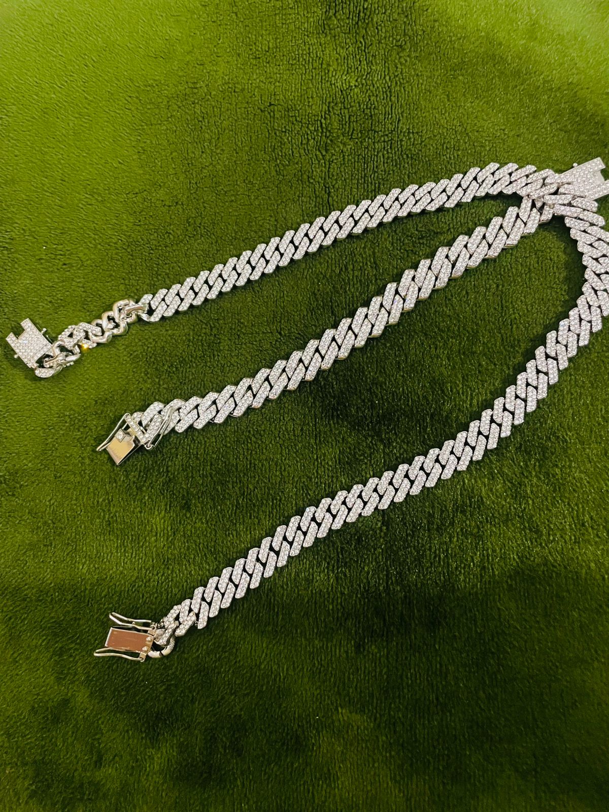 Iced Out Cuban Chain Set