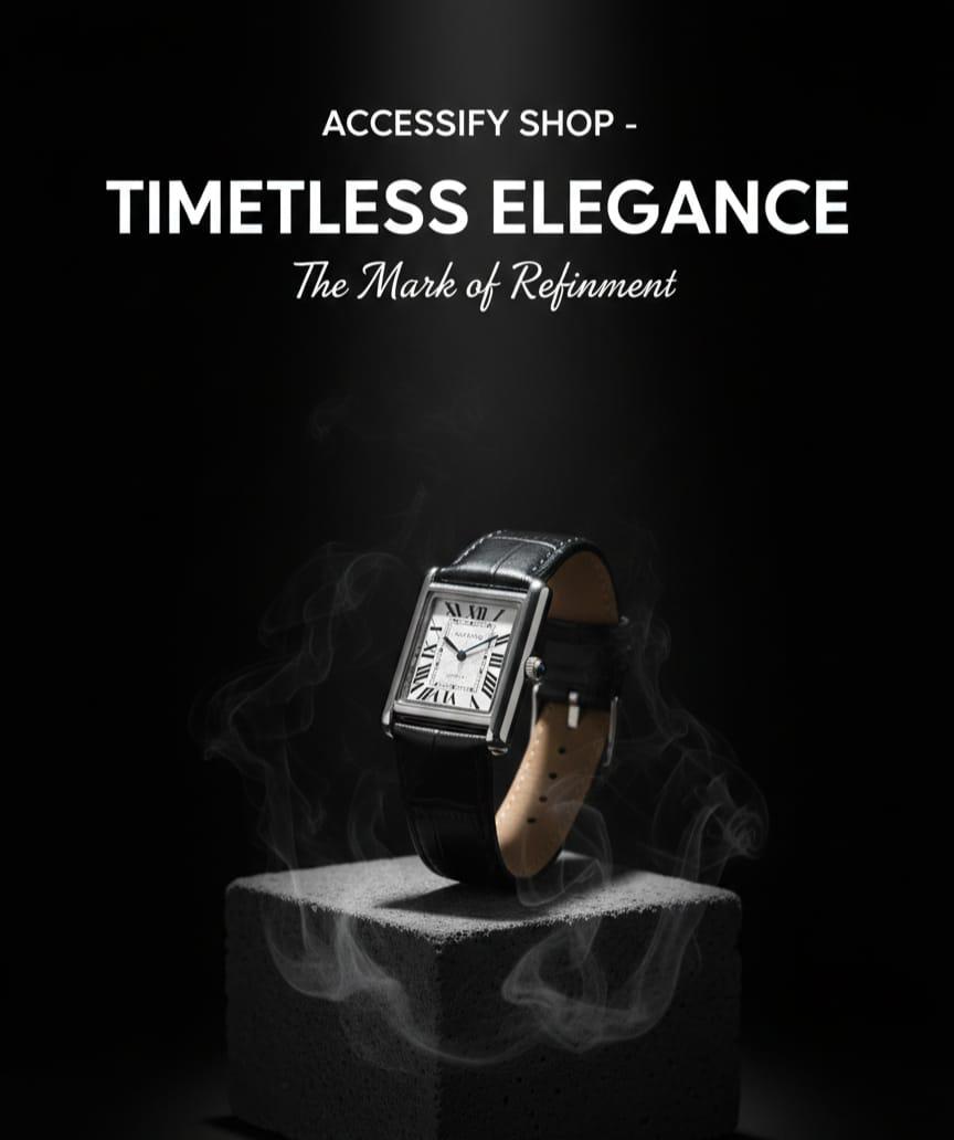 Luxury Rectangle Dial Watch Pakistan – Cartier Tank Style Premium Wrist Watch